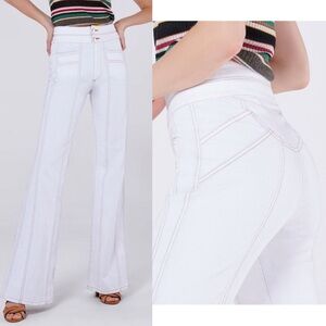 Veronica Beard White Flare & Wide Leg Jeans